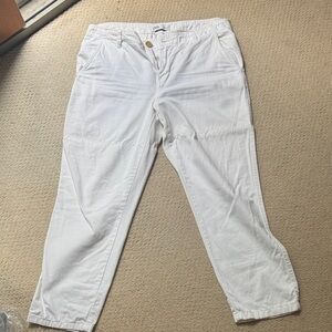 Zara White Ankle Cropped Pants